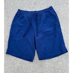 St John's Bay Women's Bermuda Shorts Blue Drawstring Pockets Casual